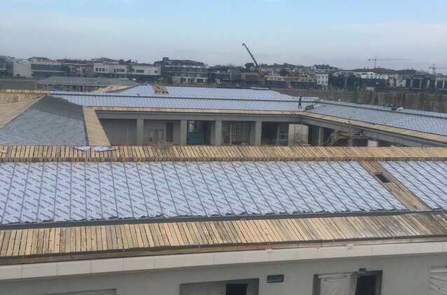 İstanbul Kenet Çatı Şantiye Uygulaması - Membran Serimi